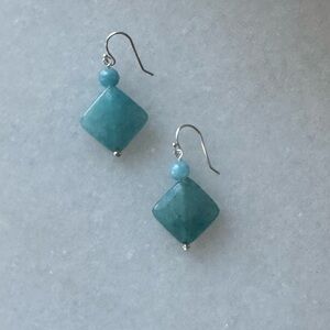 NWOT Tuckernuck Eliza Earrings, Blue Quartz, Sterling Silver